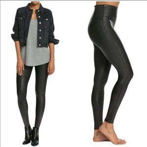 SPANX Faux Leather High Waisted Leggings Black Size L